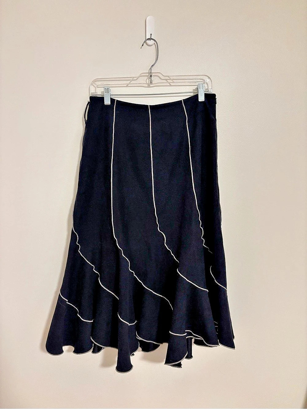 Black Flared Midi Skirt
